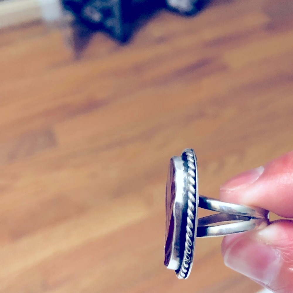 925 Sterling Silver Large Ruby Statement Ring - image 5